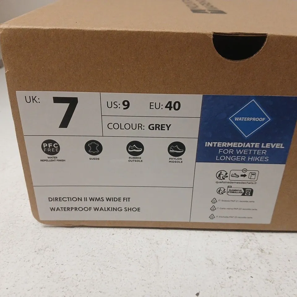MOUNTAIN WAREHOUSE DIRECTION II WMS WATERPROOF WALKING SHOE – WOMEN'S UK7 GREY