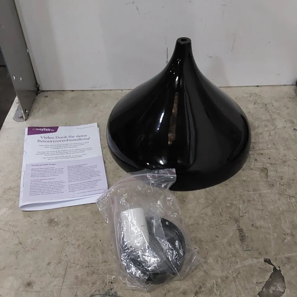 SANTA CRUZ 1-LIGHT DOME CIELING PENDANT, BLACK 