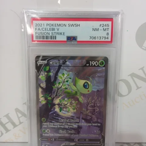 FRAMED AND GRADED COLELCTIBLE POKΓMON TRADING CARD - FA/CELEBI V (2021 POKΓMON SWSH)