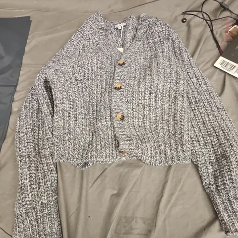 ALBARAY WOMEN'S CHUNKY KNIT CARDIGAN – GREY, SIZE 16