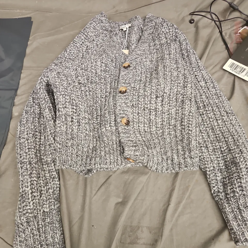 ALBARAY WOMEN'S CHUNKY KNIT CARDIGAN – GREY, SIZE 16