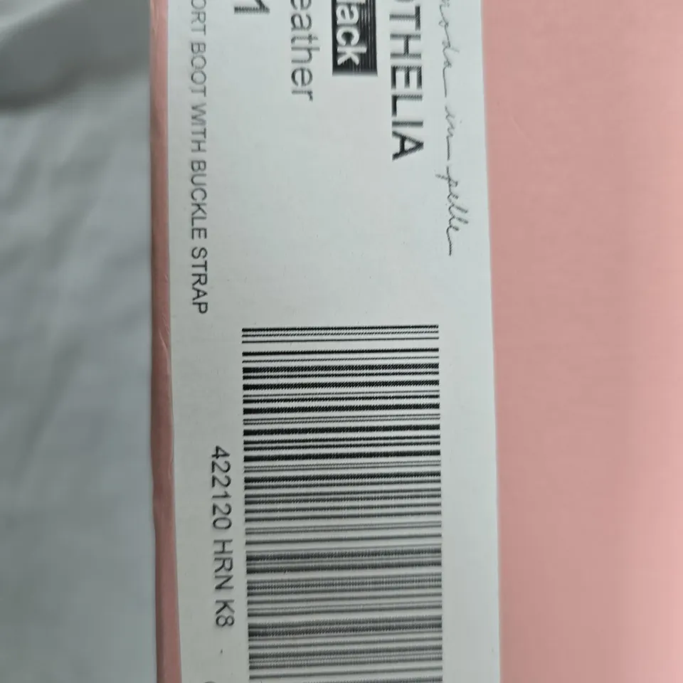 MODA IN PELLE OTHELIA BLACK LEATHER BUCKLE ANKLE BOOTS – UK 8 