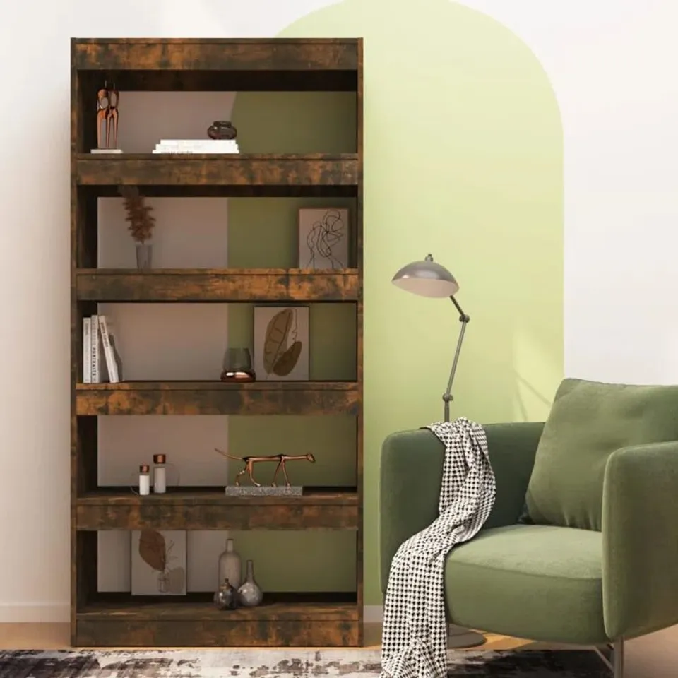 BOXED GELT SOLID WOOD ETAGERE BOOKCASE RUSTIC BROWN