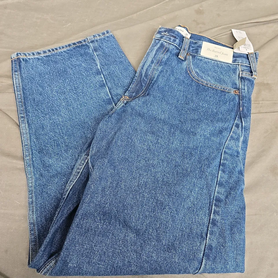 ABERCROMBIE & FITCH MID RISE THE BARREL JEAN IN NAVY - 28 REGULAR