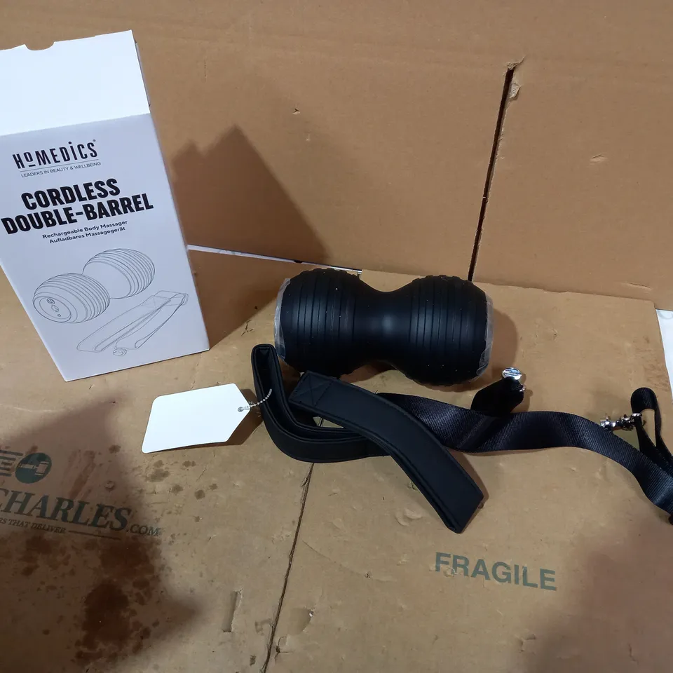 HOMEDICS CORDLESS DOUBLE-BARREL RECHARGEABLE BODY MASSAGER 
