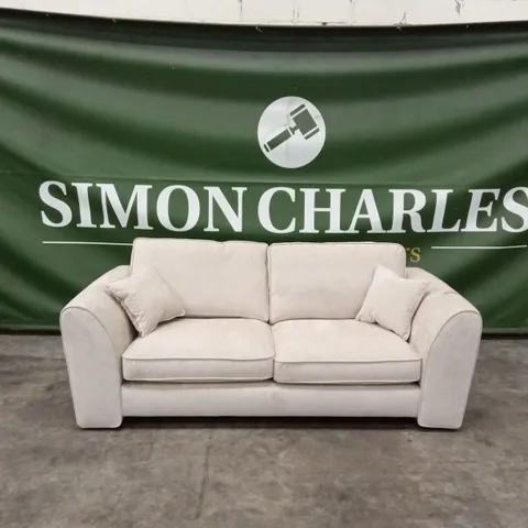 SAHARA 3 SEATER STANDARD BACK FABRIC SOFA - NATURAL