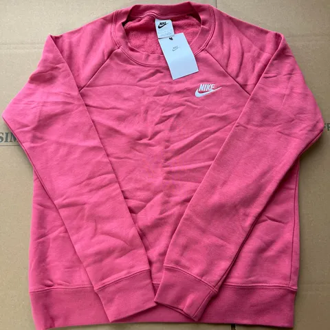 NIKE WOMENS PINK CREW NECK SWEATER IN SIZE SMALL