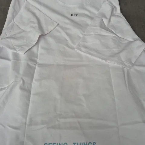 OFF WHITE CREW NECK SHORT SLEEVE T-SHIRT IN WHITE SIZE UNSPECIFIED