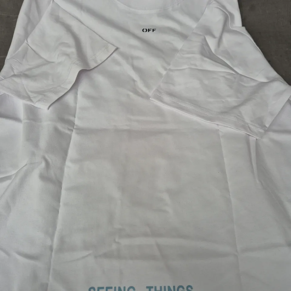 OFF WHITE CREW NECK SHORT SLEEVE T-SHIRT IN WHITE SIZE UNSPECIFIED