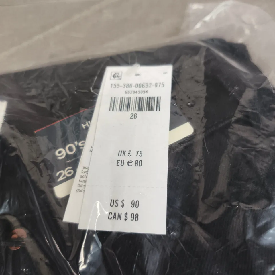 ABERCROMBIE AND FITCH BLACK JEANS 90S RELAXED HIGH RISE SIZE 26R BAGGED TAGGED