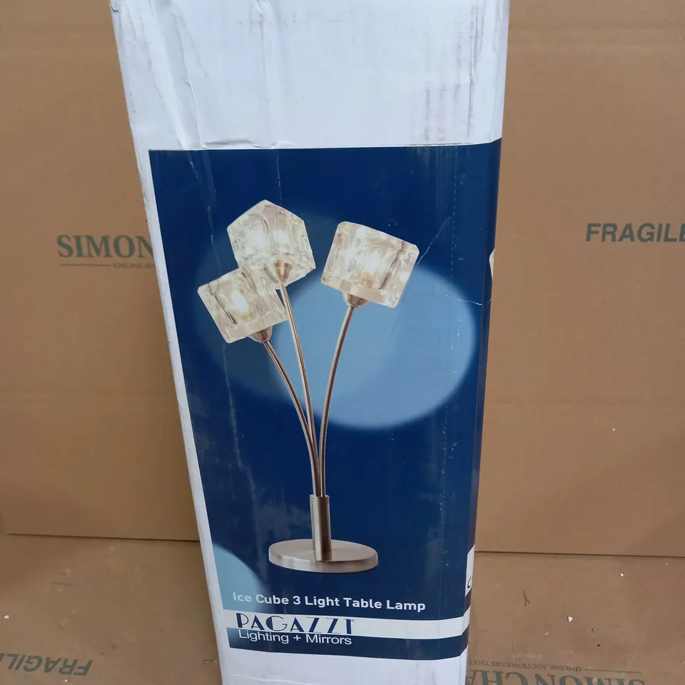 PAGAZZI ICE CUBE 3 LIGHT TABLE LAMP