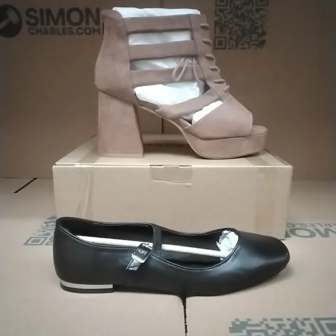PALLET CONTAINING APPROXIMATELY 80 BRAND NEW DESIGNER WOMEN'S SHOES WHICH INCLUDE; DOLLY SHOES, HEELS ETC