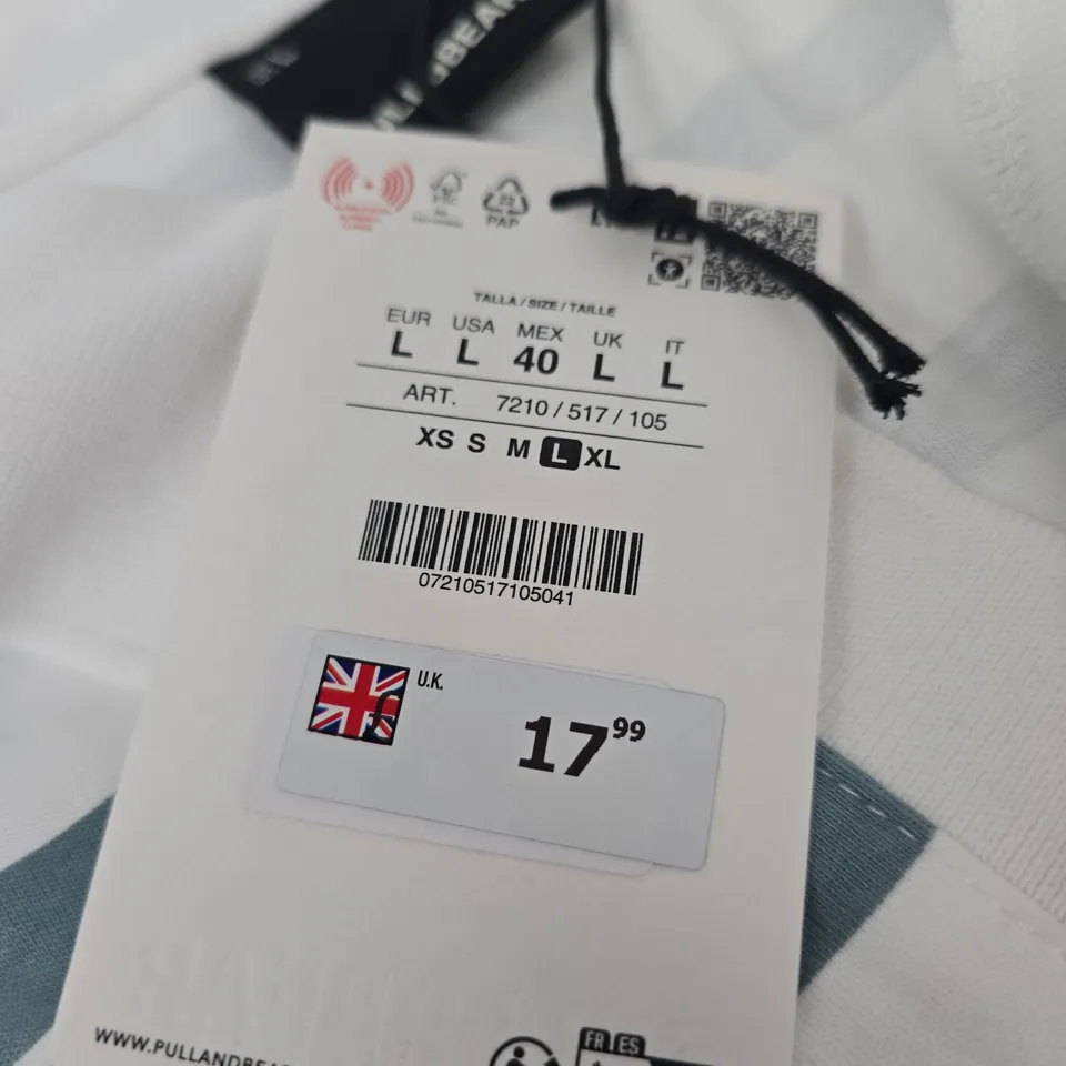 PULL&BEAR STRIPED POLO SHIRT – UK L (EU L)