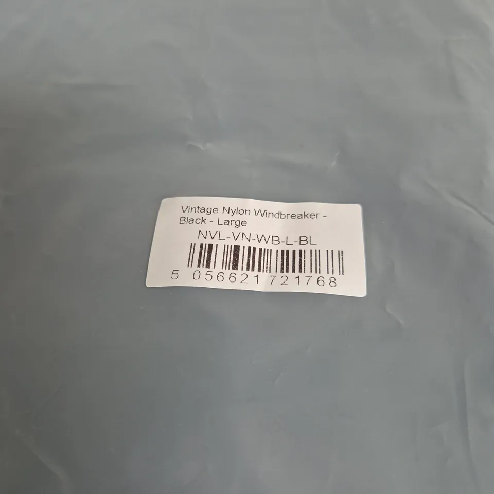 NVLTY LONDON VINTAGE NYLON WINDBREAKER – BLACK  - SIZE L