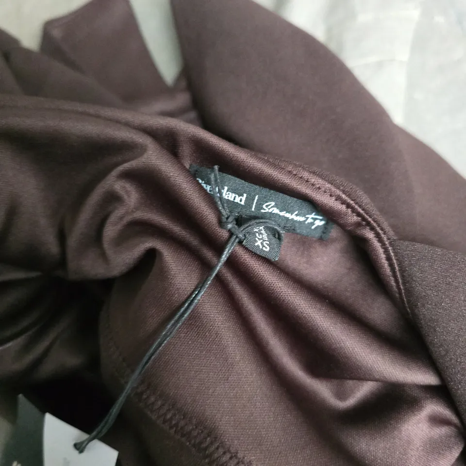 RIVER ISLAND HERITAGE TOP IN BROWN - XS