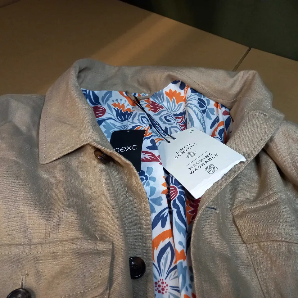 NEXT OATMEAL/ LINED LINEN TAILORED JACKET - XXL 