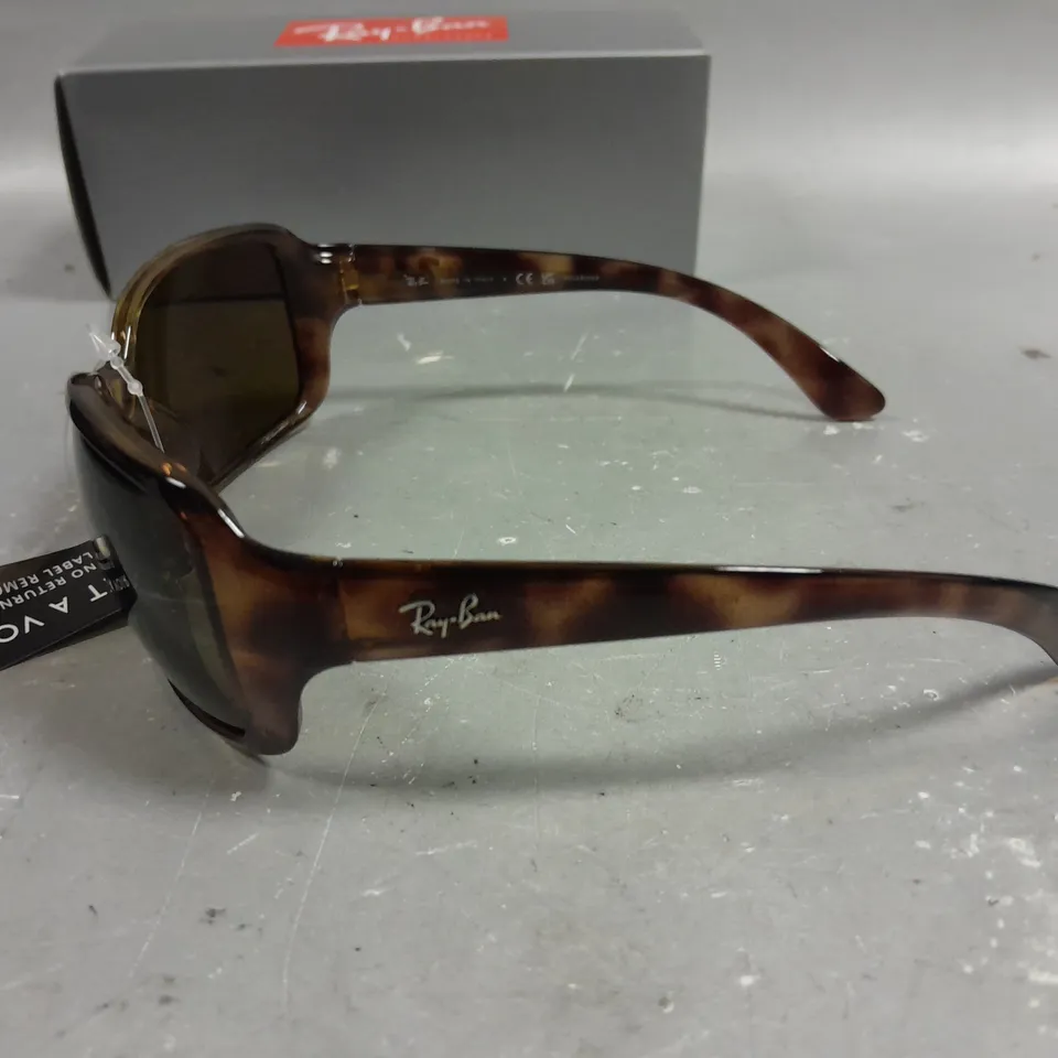 RAY BAN POLARIZED GLASSES WITH BROWN FRAME IN CASE