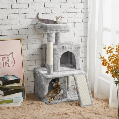 BOXED 91CM H MULTILEVEL CAT TOWER -BEIGE-