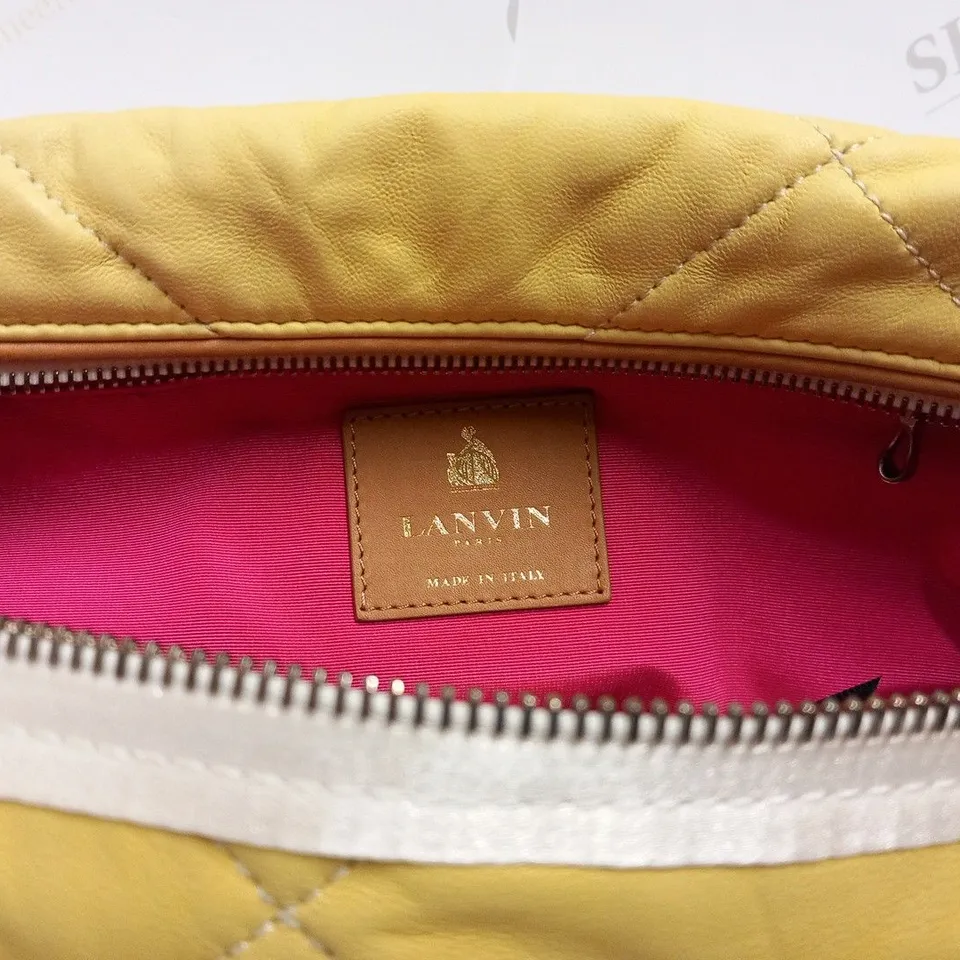 LANVIN PARIS YELLOW SOFT LEATHER TOILETRIES BAG