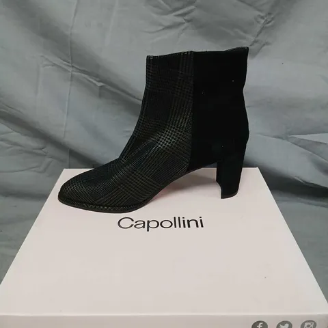 CAPOLLINI SIENNA BLACK ANKLE BOOTS – UK 8 (EU 41)