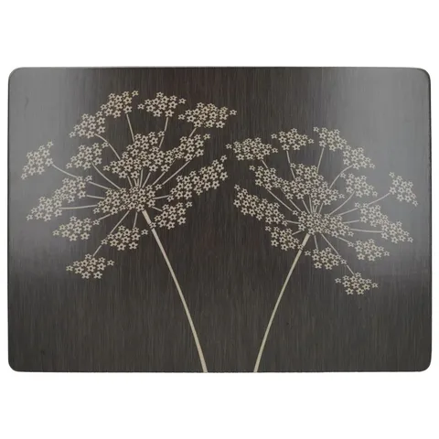 SILHOUETTE LACQUERED WITH CORK BACKING ABSTRACT RECTANGLE PLACEMAT