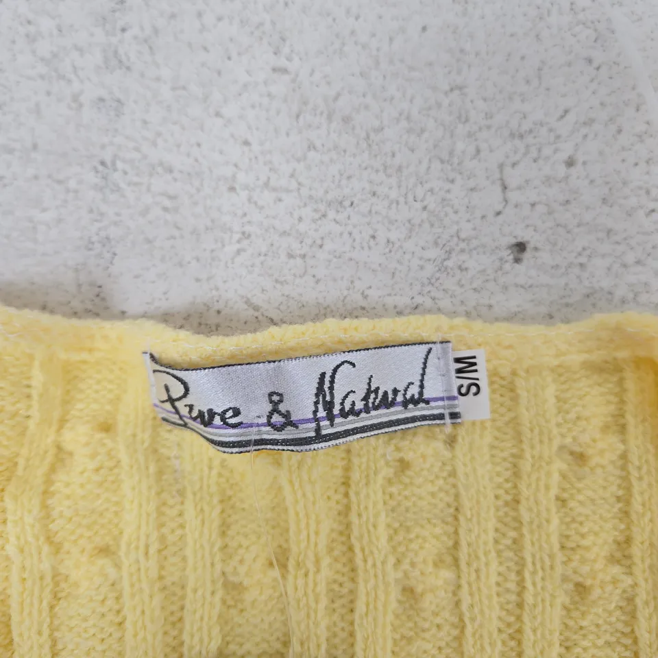 PURE & NATURAL YELLOW CABLE KNIT SWEATER – WOMEN'S KNITWEAR SIZE S/M