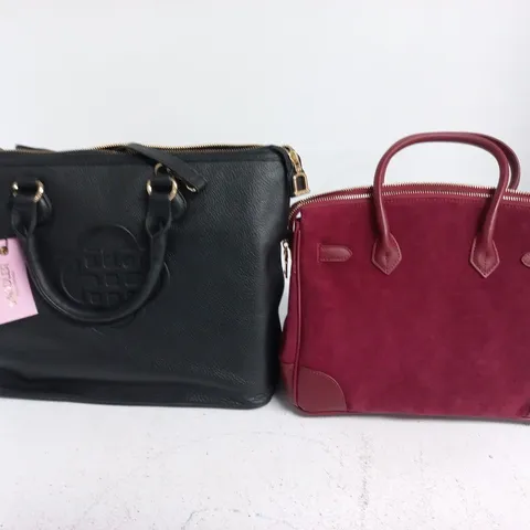 LOT OF 3 HANDBAGS TO INCLUDE SADLER AND VALISSIERE
