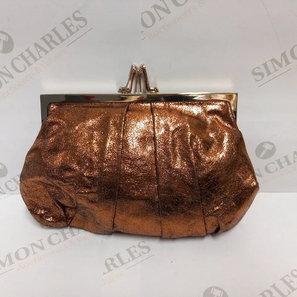 CHRISTIAN LOUBOUTIN METALLIC BRONZE LOUBI LULA CLUTCH BAG