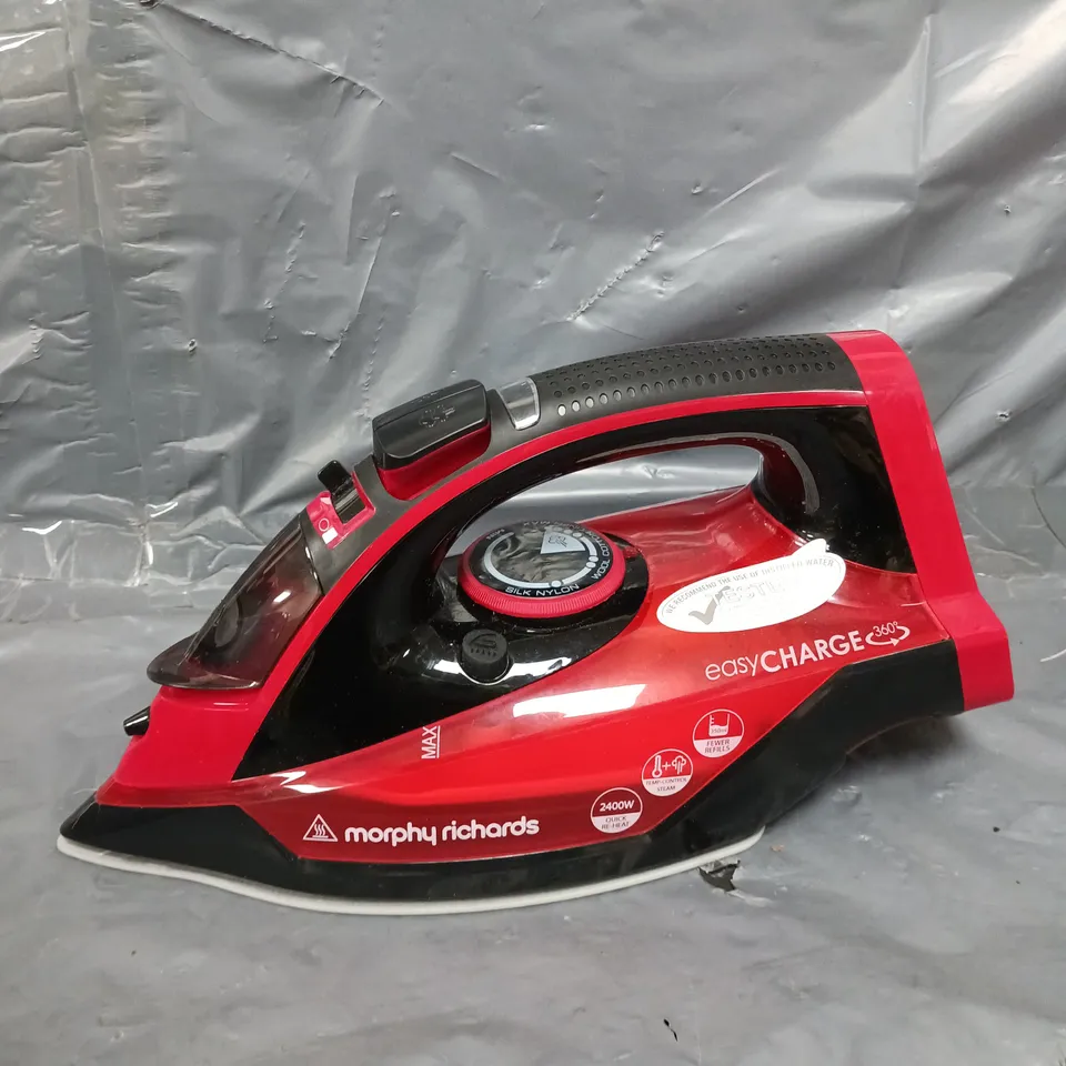 MORPHY RICHARDS EASYCHARGE CORDLESS STEAM IRON 303250 - RED