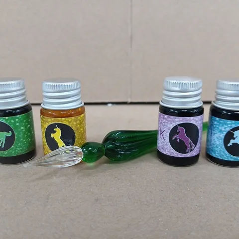 UNBRANDED GLASS DIP PEN AND INK SET