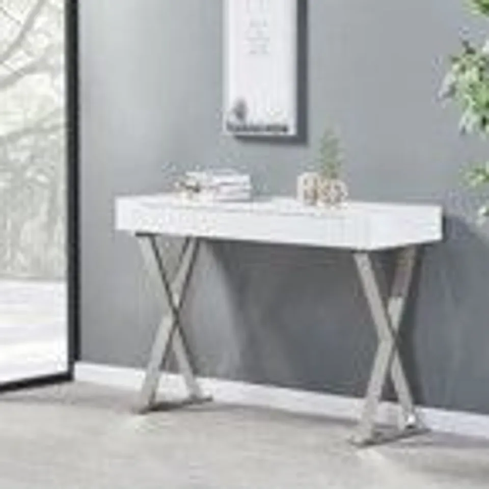 BOXED MAYLINE CONSOLE TABLE IN WHITE HIGH GLOSS (1 BOX)