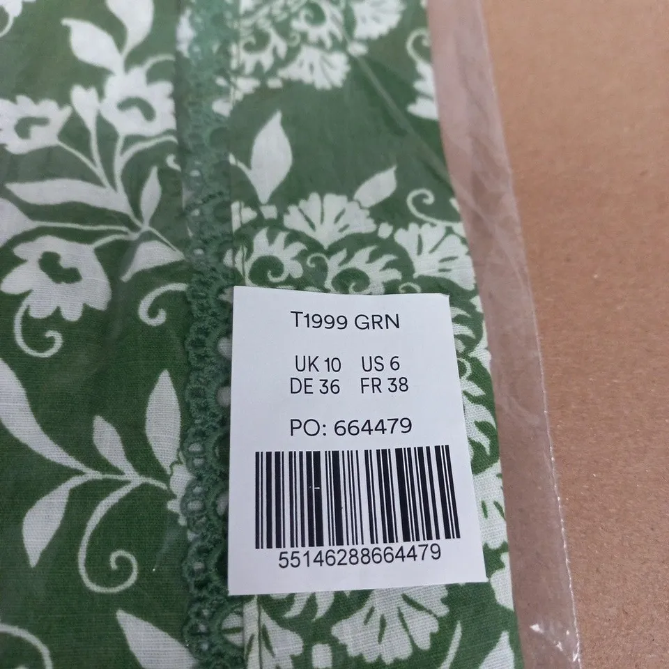 BODEN RHEA TRIM INSERT COTTON TOP - UK 10 