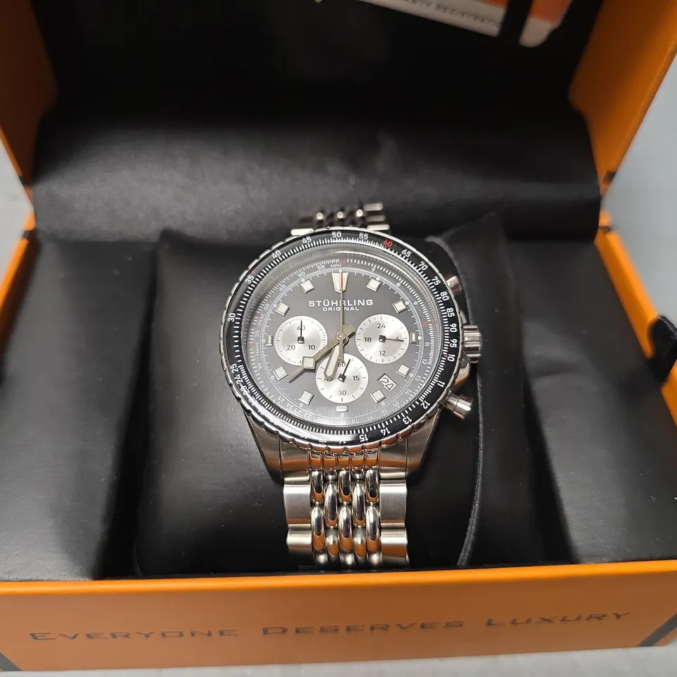 BOXED STUHRLING ORIGINAL BLACK DIAL WATCH
