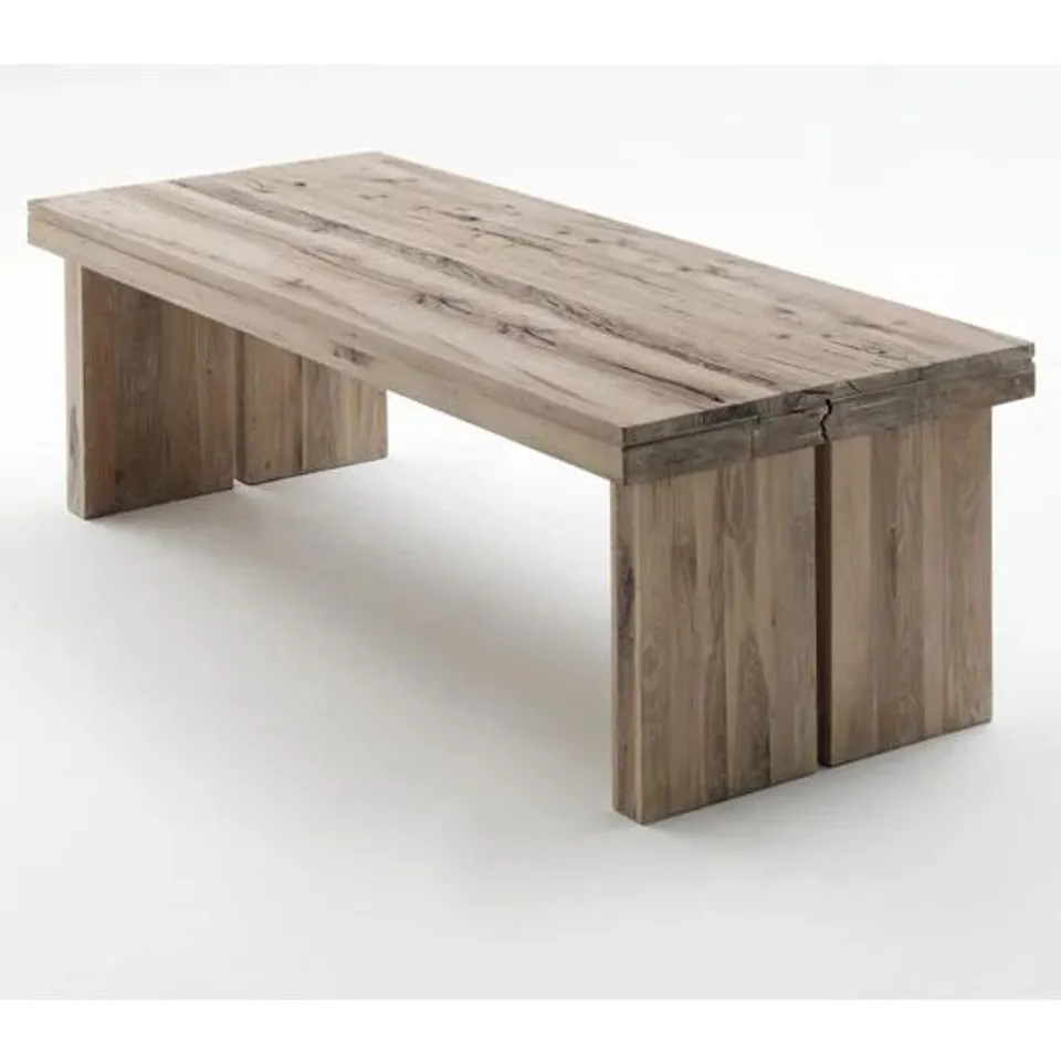 BRAND NEW AND BOXED DUNLIN 220CM WOODEN DINING TABLE IN SOLID LIMED OAK (3 BOXES)