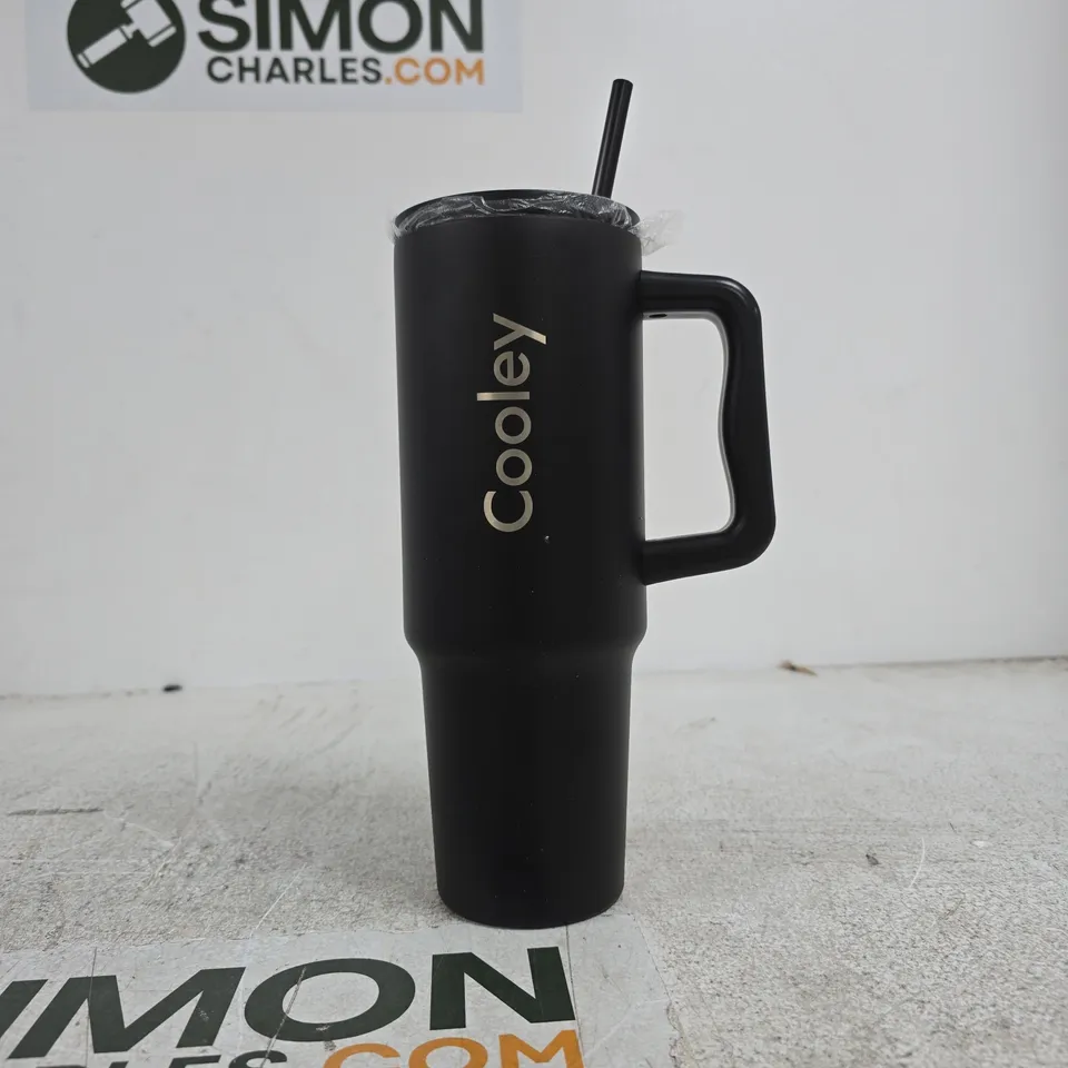 COOLEY BLACK STAINLESS STEEL INSULATED TUMBLER WITH HANDLE – 40OZ
