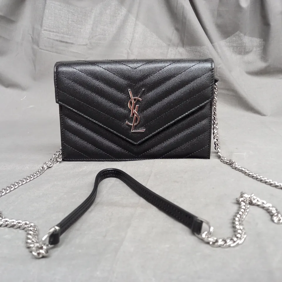 YSL CLUTCH HAND BAG IN BLACK