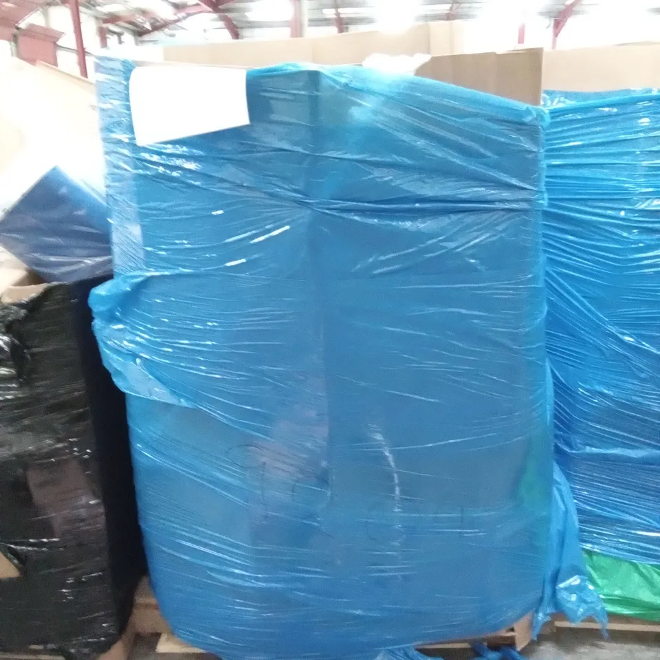 PALLET OF ASSORTED ITEMS INCLUDING RALEIGH BIKE WHEEL, DEESTONE BICYCLE TIRES, CAMPKING COMPACT DIRECTOR CHAIR,  KUYOU YOGA MAT, PETS EMPIRE DOG BOWL