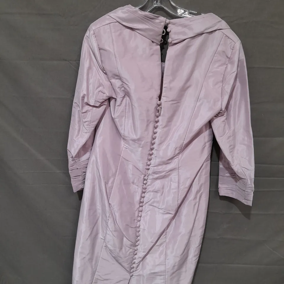 IAN STUART SMOKEY LILAC SLEEVED DRESS - 10