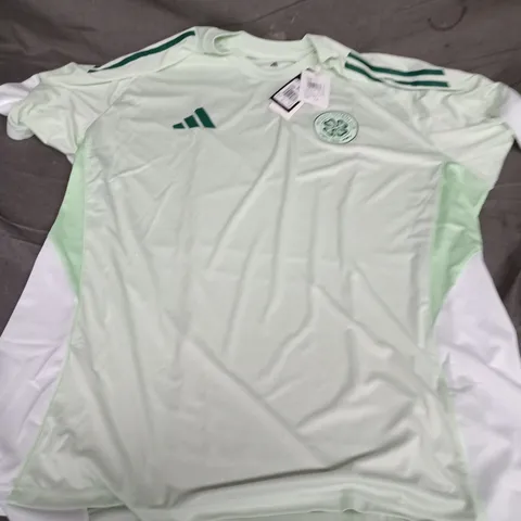 ADIDAS CELTIC FC JERSEY – SLIM FIT, MINT GREEN, UK 3XL