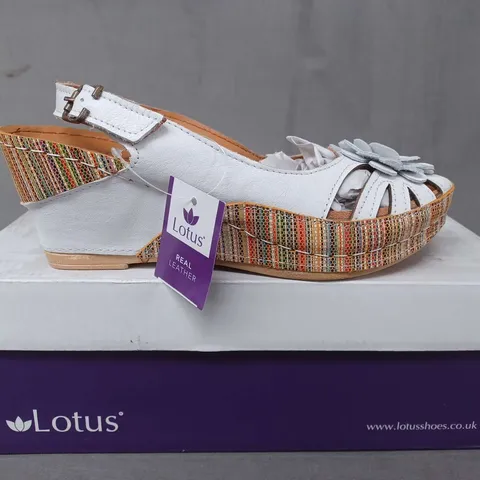 BOXED PAIR OF LOTUS CARIA SANDALS IN WHITE LEATHER  - EU 36