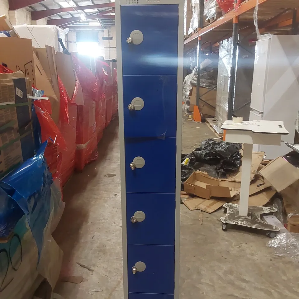 LOCKER 6 DOOR PADLOCK BLUE - 1800X300X300MM