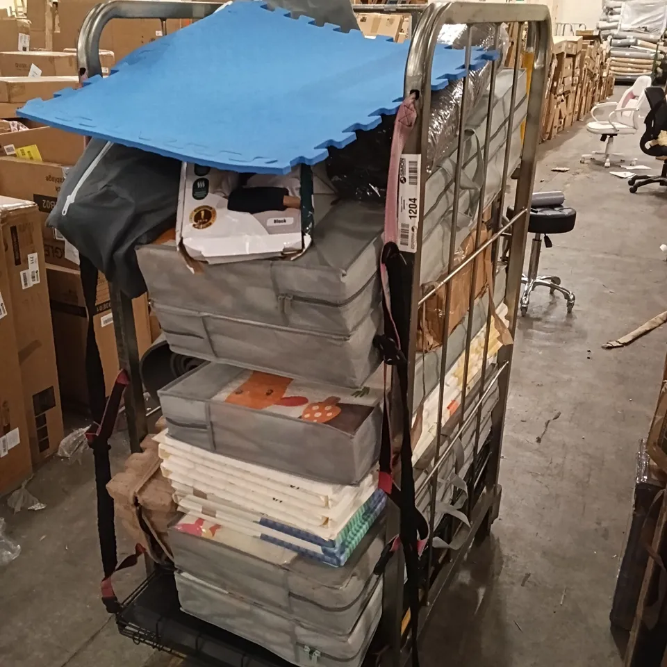 CAGE OF ASSORTED HOUSEHOLD GOODS AND PRODUCTS - CAGE NOT INCLUDED 