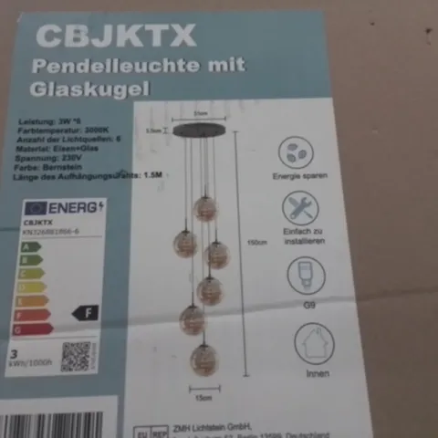 BOXED HANGING 6-LAMP CEILING LIGHT