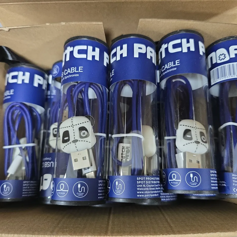 APPROXIMATELY 20 ASSORTED PATCH USB LIGHTNING CONNECTORS CABLES IN NAVY