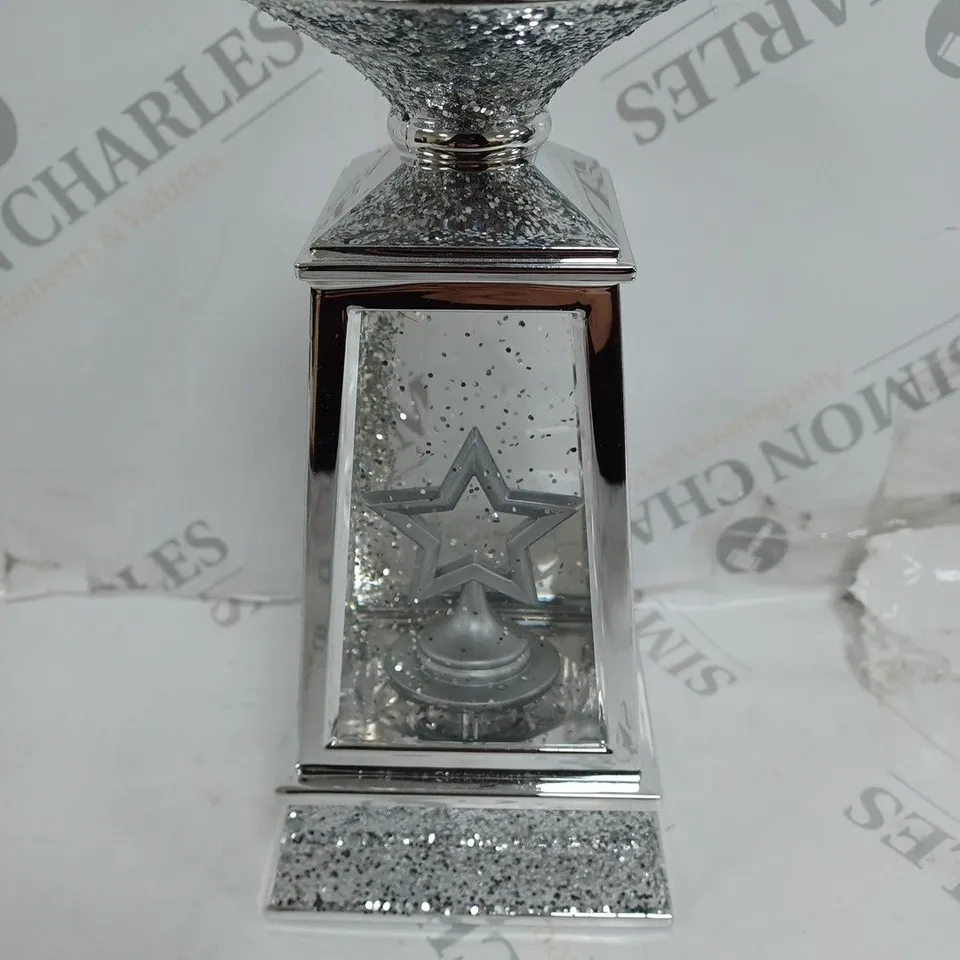 BOXED JM BY JULIEN MACDONALD FLAMELESS CANDLE HOLDER WITH SWIRLING GLITTER
