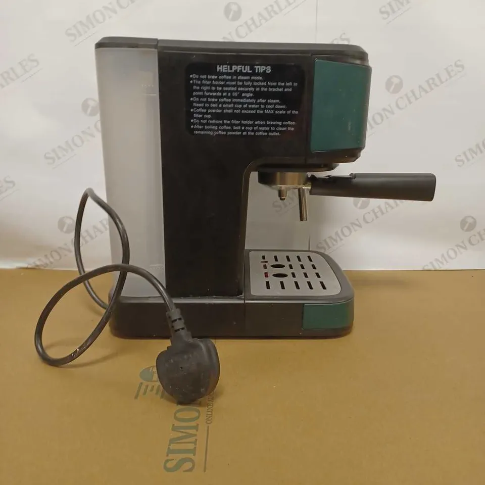 DAEWOO EMERALD COLLECTION ESPRESSO CAPPUCCINO MAKER ELECTRIC COFFEE LATTE FLAT WHITE MACHINE WITH MILK STEAMER FROTHER TWO CUP 1.5 LITRE