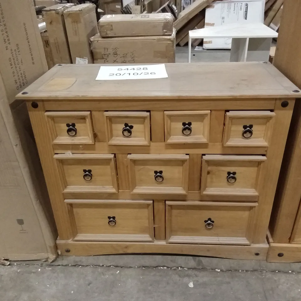 CORONA MERCHANT 9 DRAWER CHEST OF DRAWERS SIDEBOARD MEXICAN SOLID PINE