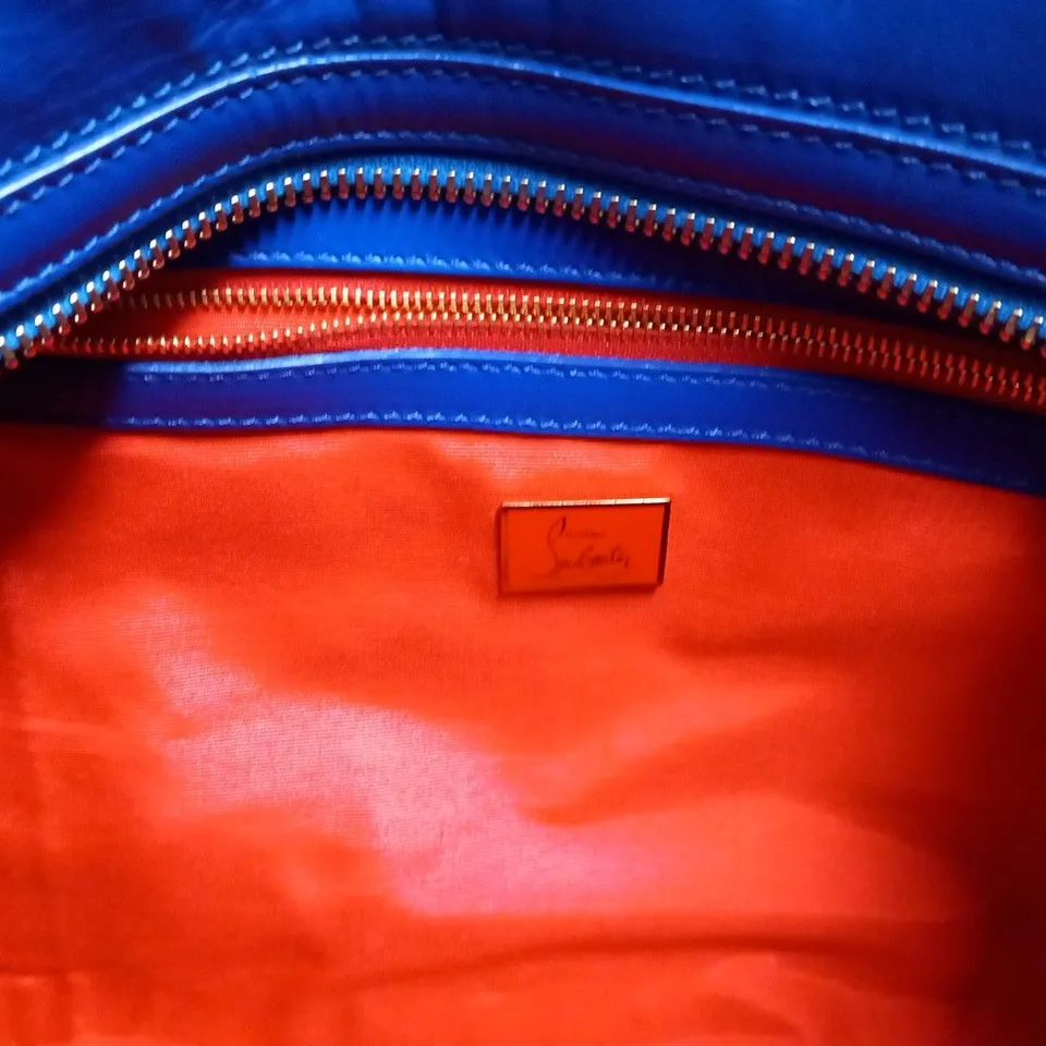 CHRISTIAN LOUBOUTIN SYD SHOPPING SPIKES TOTE BAG COBALT BLUE