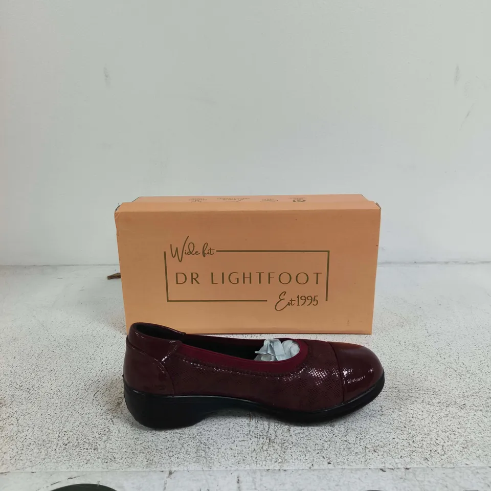 DR LIGHTFOOT CAROLINE BURGUNDY WIDE FIT WOMEN'S SHOES UK5