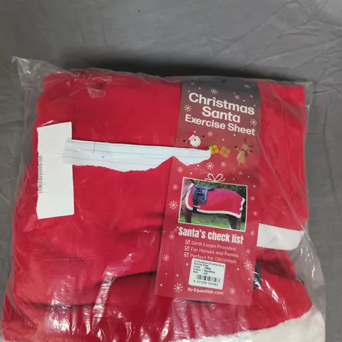 HY-EQUESTRIAN CHRISTMAS SANTA EXERCISE SHEET – RED WITH WHITE FUR TRIM